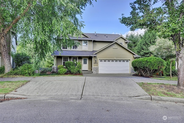 view of front of property featuring a garage