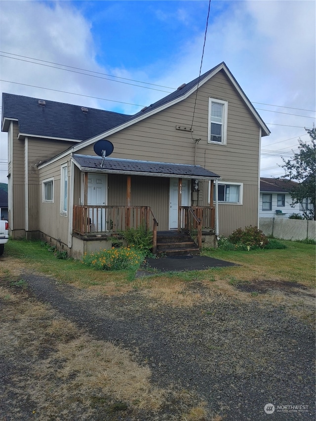 view of front of home with a porch