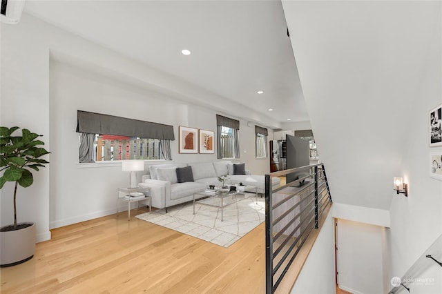 living room featuring light hardwood / wood-style flooring