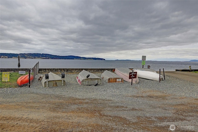 exterior space featuring a mountain view