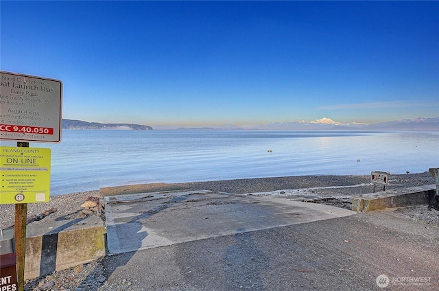 property view of water with a mountain view