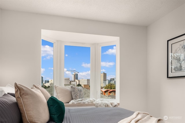 bedroom with a textured ceiling