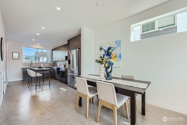 dining area with sink