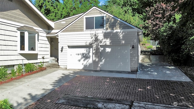 view of garage