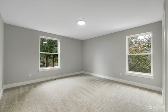 view of carpeted spare room