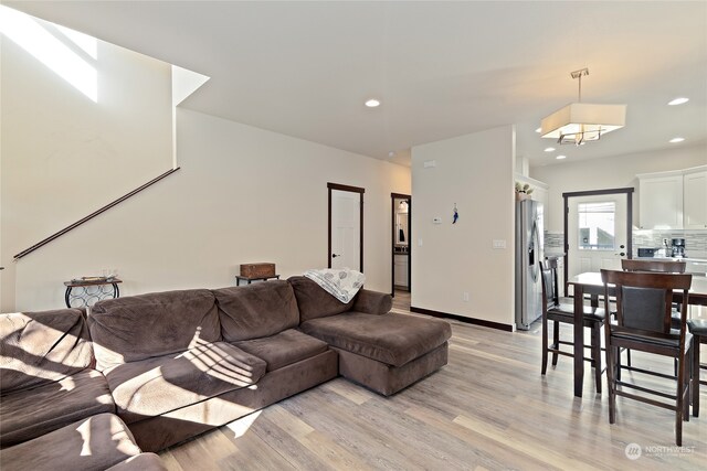 living room featuring light hardwood / wood-style flooring