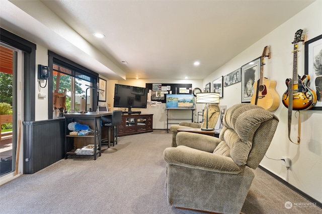 living room with carpet