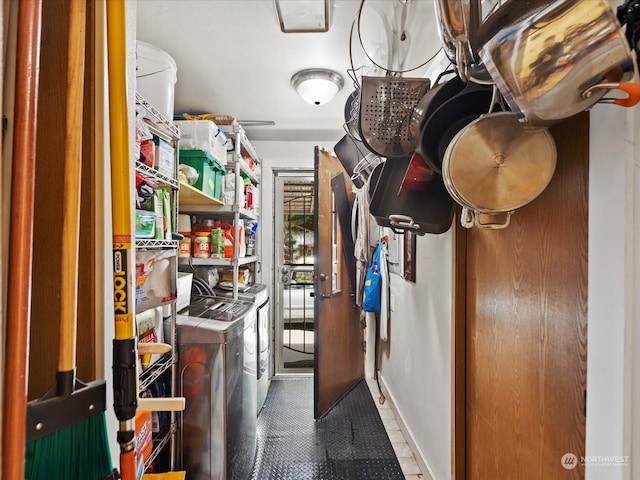 interior space featuring washer and clothes dryer