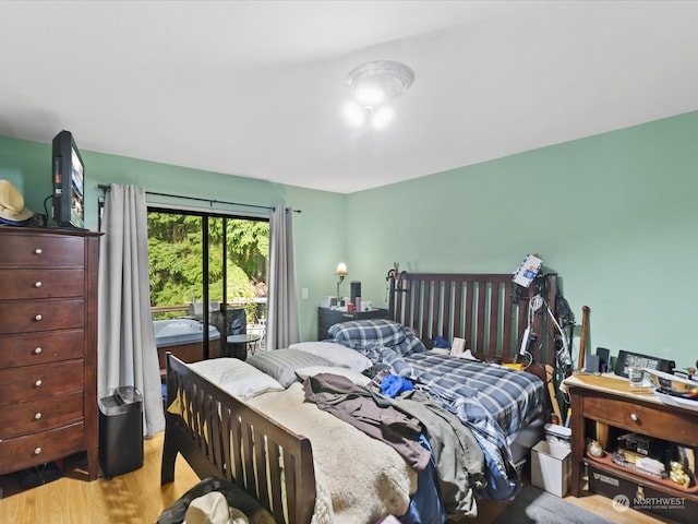 bedroom featuring light hardwood / wood-style floors