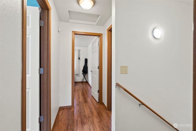 hallway featuring hardwood / wood-style flooring