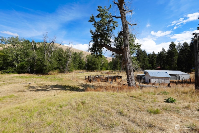 view of yard featuring a rural view