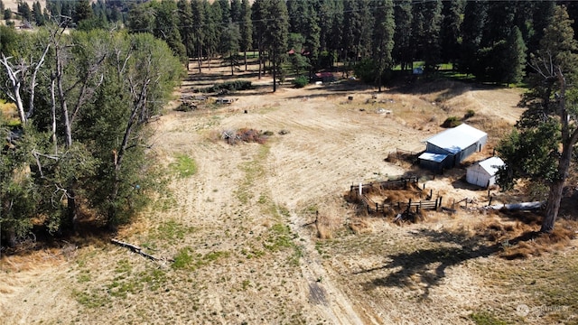 aerial view featuring a rural view