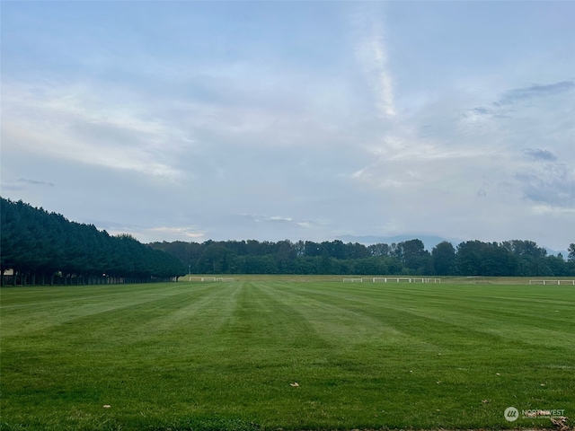 view of property's community with a lawn