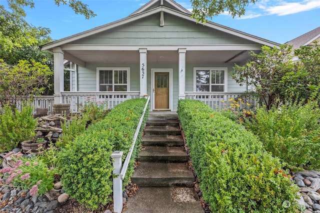 view of front of property with a porch