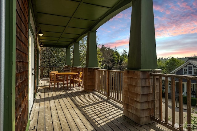267 Compass St, Pacific Beach, WA 98571 - deck at dusk with outdoor dining space