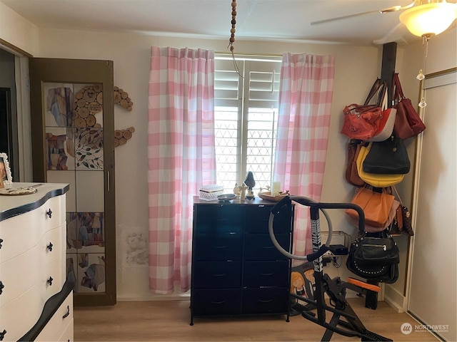 bedroom with light wood-style flooring