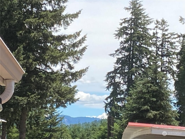 exterior space featuring a mountain view