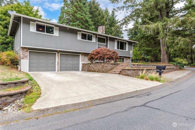 split foyer home with a garage