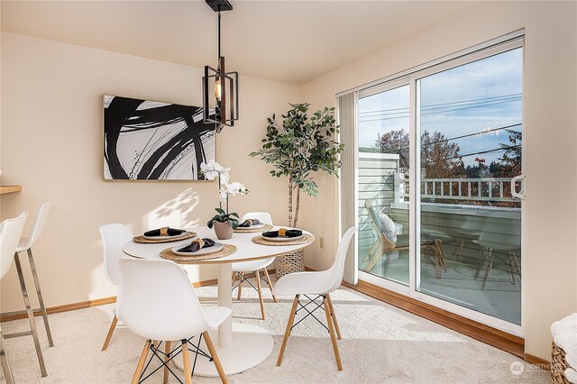 view of dining space