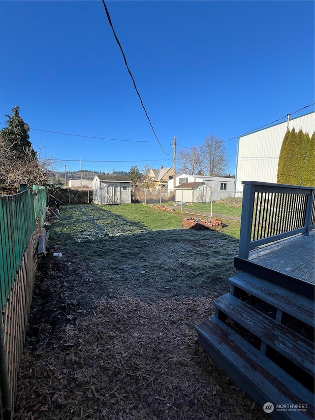 view of yard featuring a deck