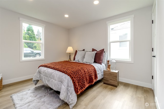 bedroom featuring light hardwood / wood-style flooring