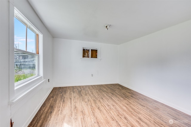 empty room featuring light hardwood / wood-style floors and a wealth of natural light