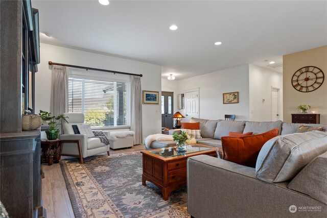 living room featuring hardwood / wood-style flooring