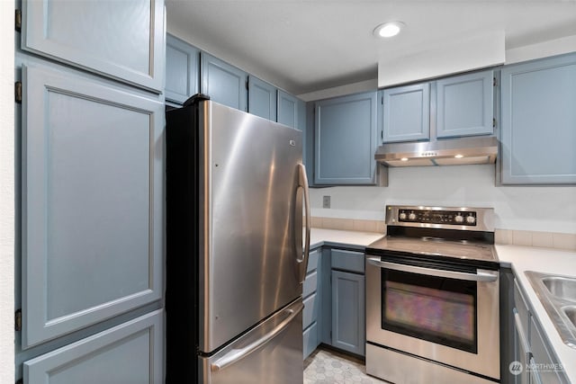 kitchen with stainless steel appliances