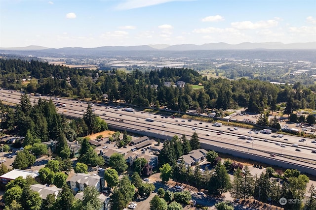 aerial view featuring a mountain view