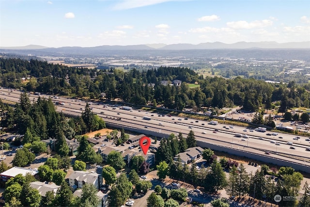 bird's eye view featuring a mountain view