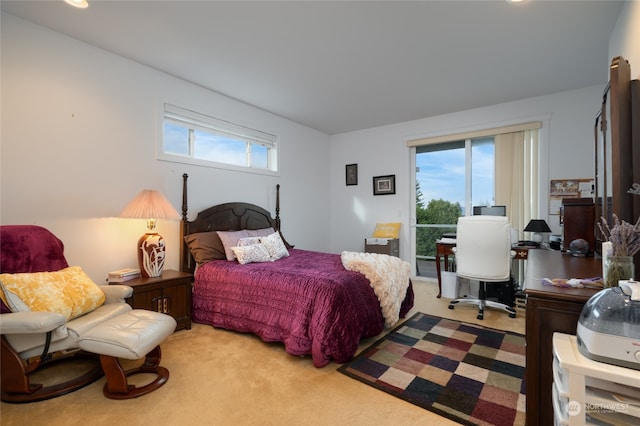 bedroom featuring carpet and multiple windows