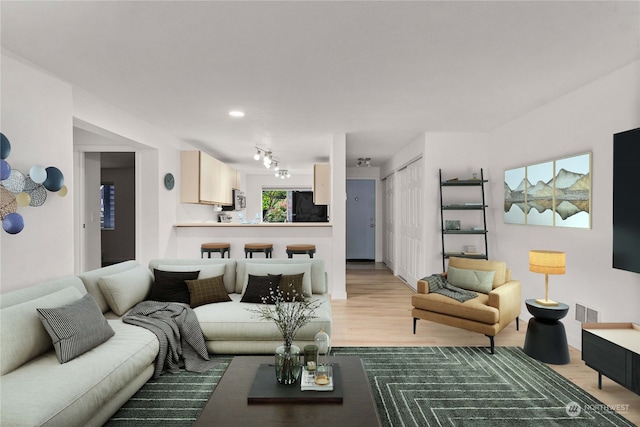 living room featuring hardwood / wood-style floors