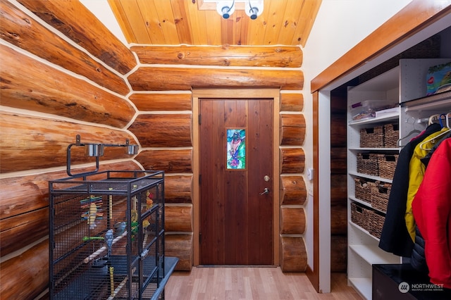 interior space with light hardwood / wood-style flooring