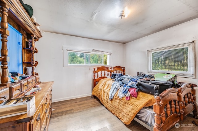 bedroom featuring light hardwood / wood-style flooring