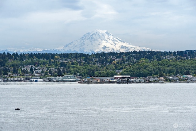 property view of mountains featuring a water view