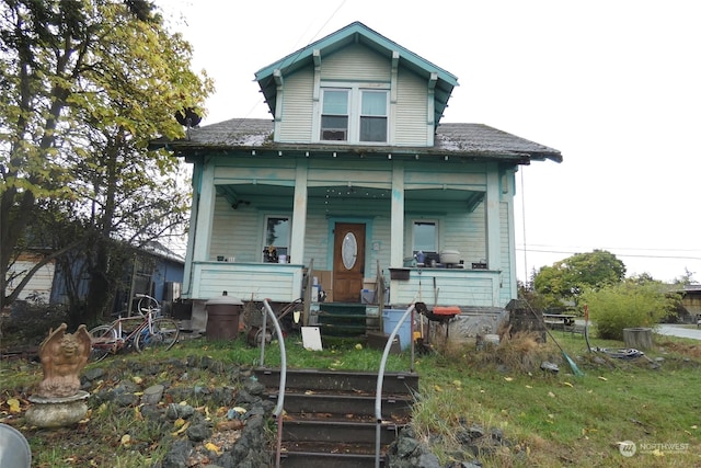 view of front of property with a porch