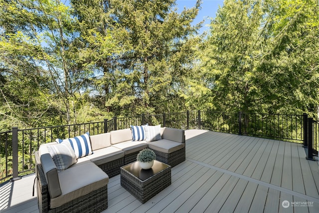 deck with outdoor lounge area