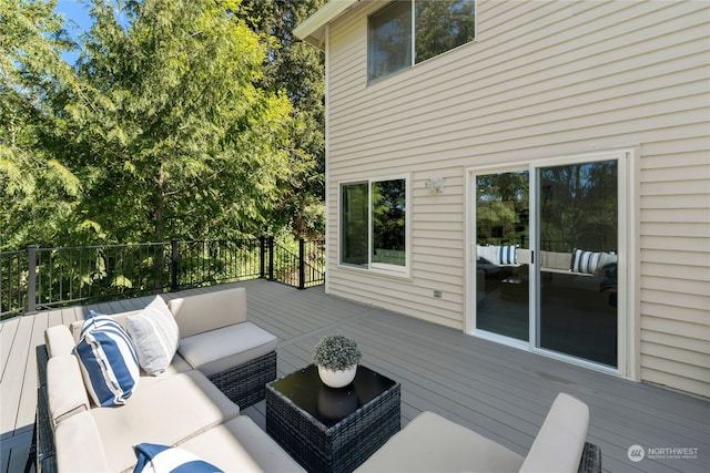 deck featuring an outdoor living space