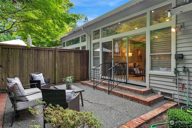 view of patio with an outdoor hangout area