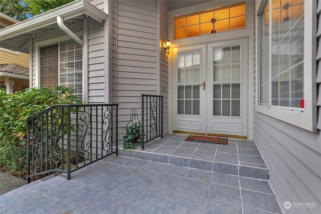 doorway to property with french doors