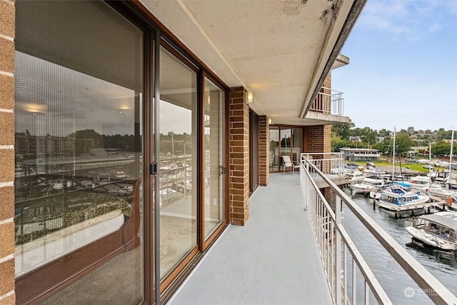 balcony with a water view