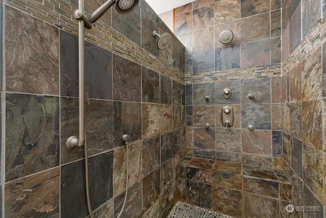 room details featuring a tile shower