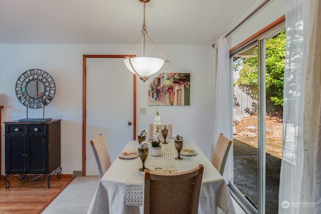 dining room with wood-type flooring