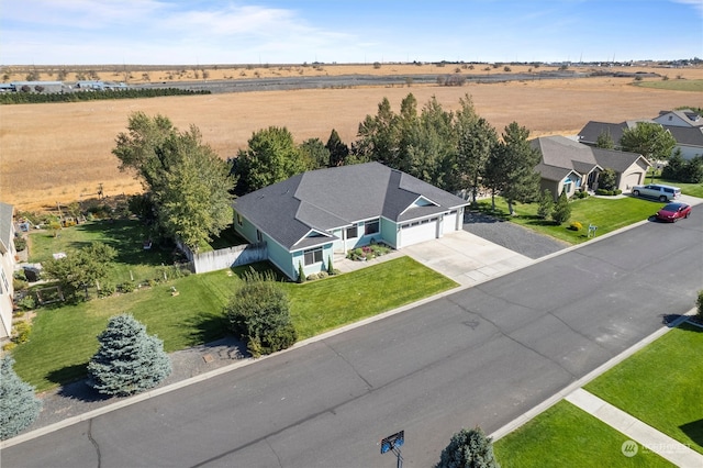 drone / aerial view with a rural view