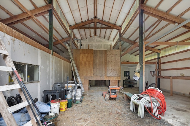 interior space with lofted ceiling