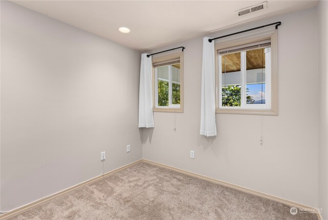 view of carpeted spare room