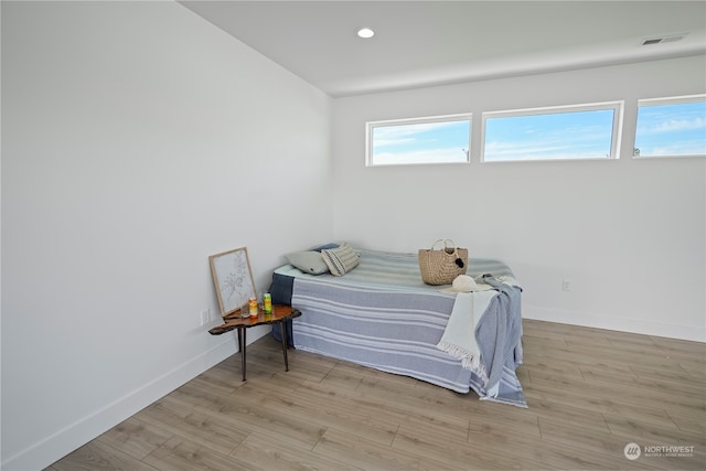 bedroom featuring light hardwood / wood-style flooring