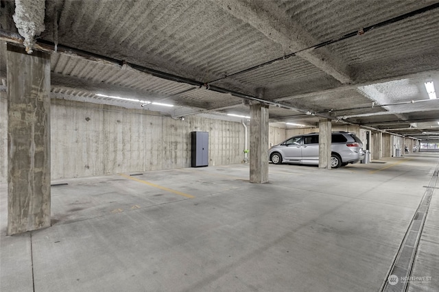 garage with a carport