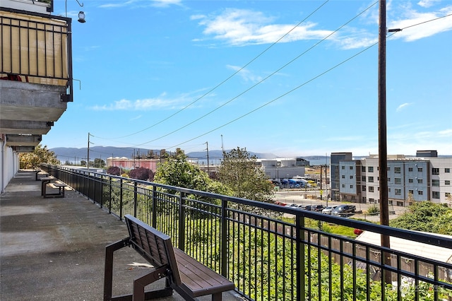 balcony with a mountain view