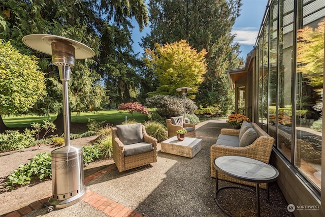 view of patio / terrace with an outdoor living space